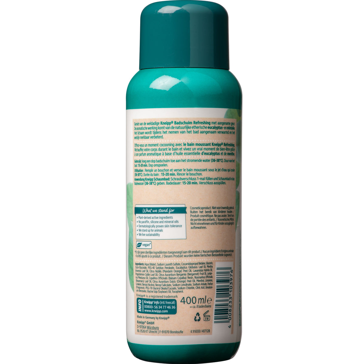 Kneipp Refreshing badschuim mint eucalyptus 400.00 Milliliter