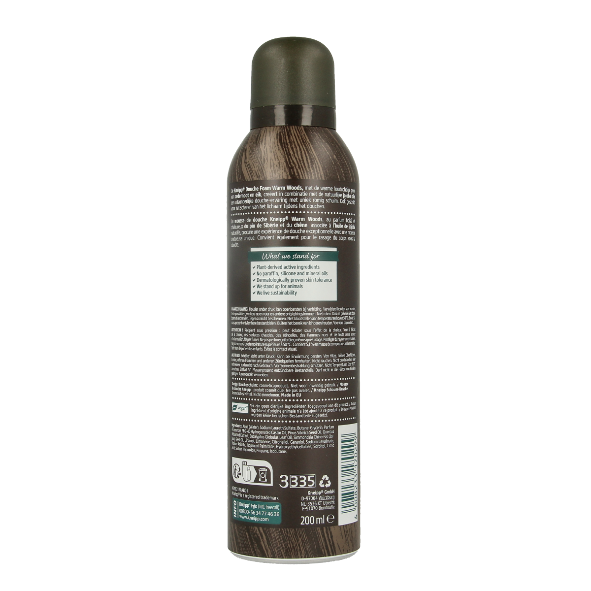 Kneipp Men warm woods douche foam cedernoot 200.00 Milliliter