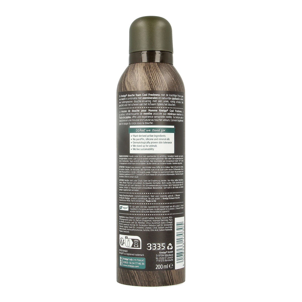 Kneipp Men douche foam cool freshness cool mint zeeminera 200.00 Milliliter