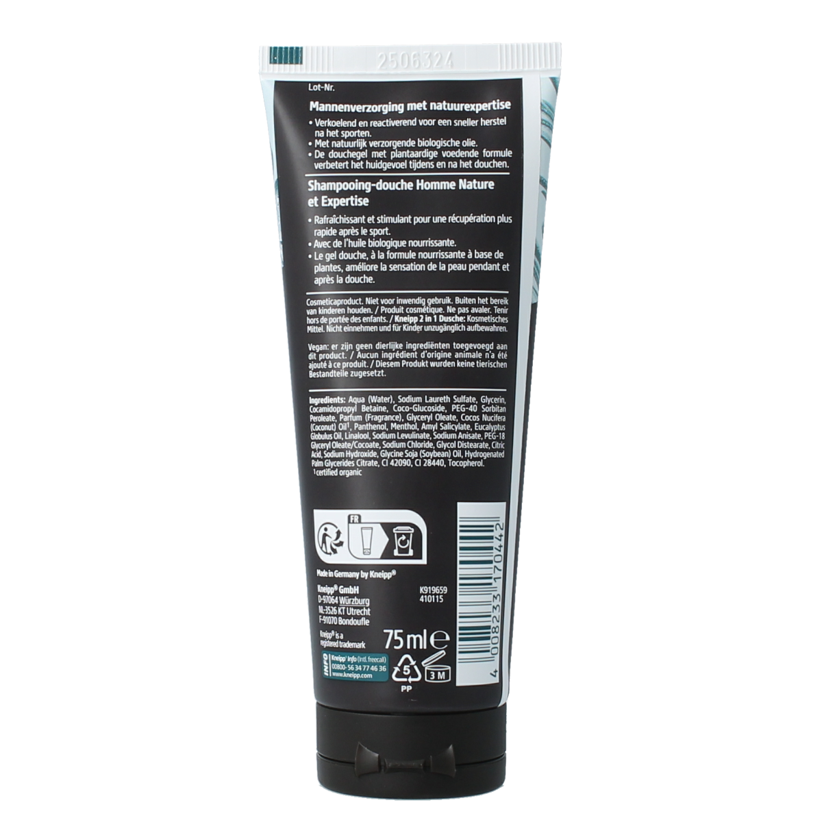 Kneipp Douche men 2 in 1 sport mini 75.00 Milliliter