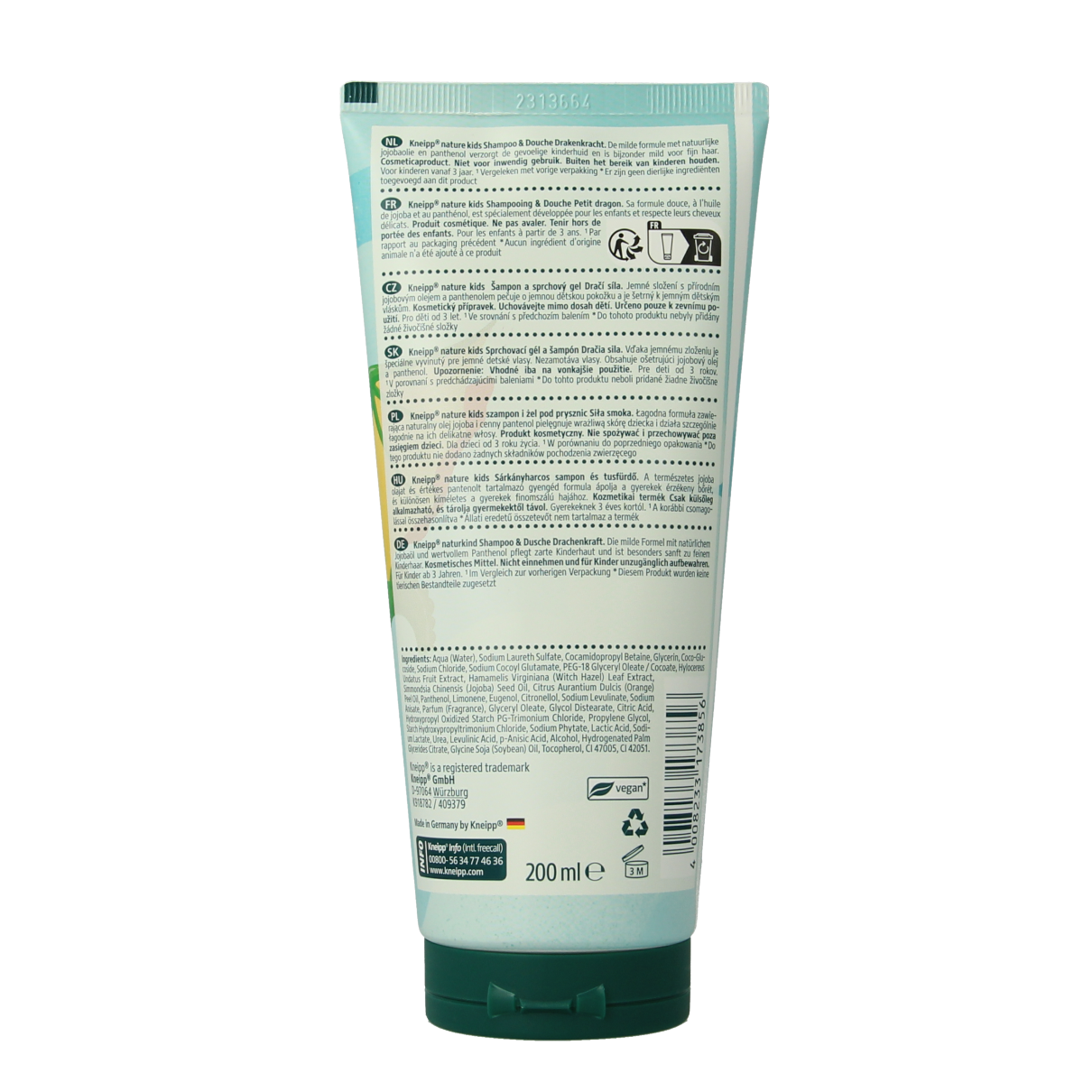 Kneipp Kids shampoo/douche drakenkracht 200.00 Milliliter