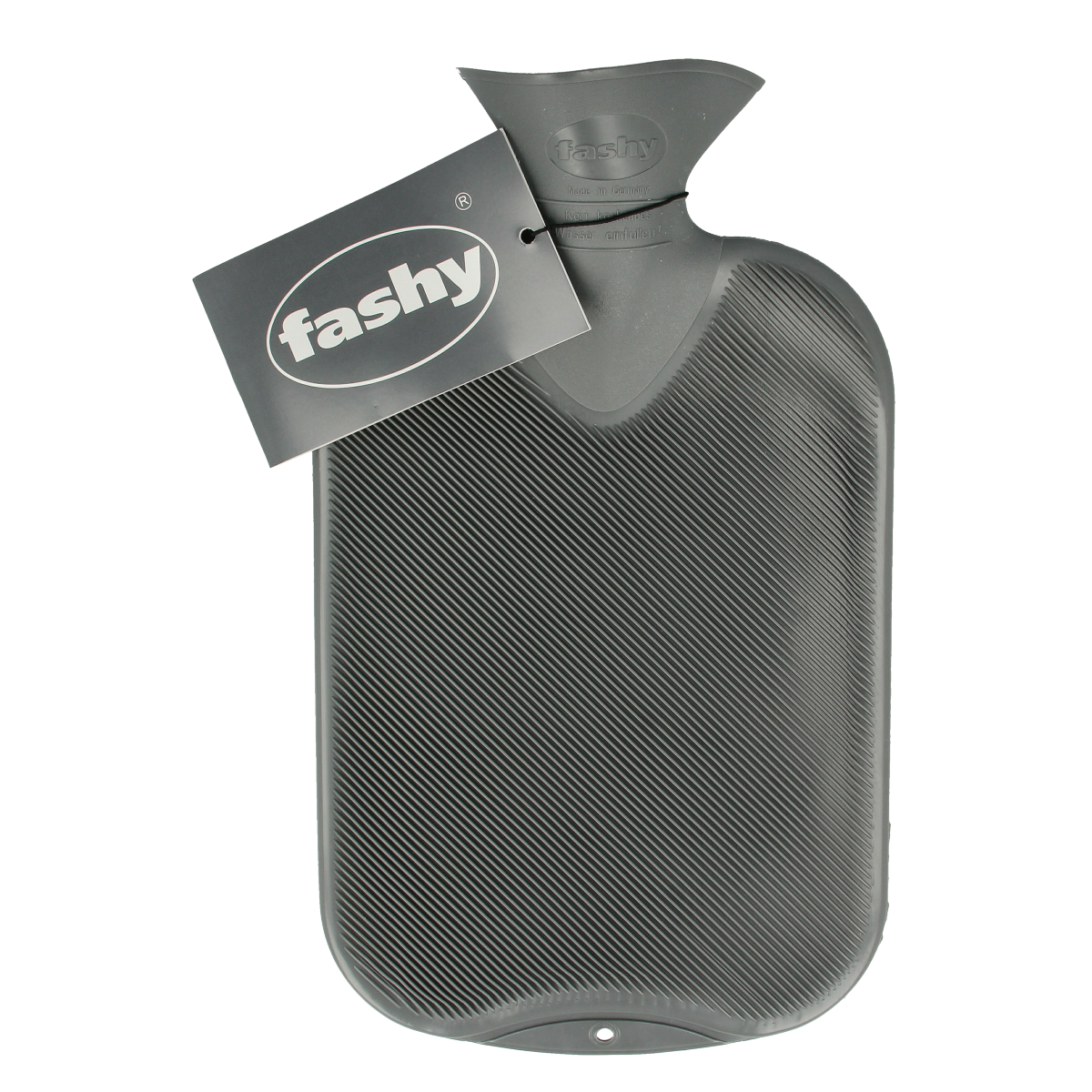 Fashy Kruik warmwater zak antraciet dubbele ribbel 2.00 Liter