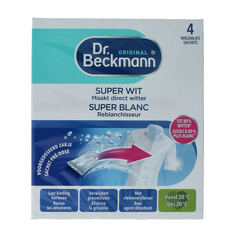 Dr.Beckmann Super wit 40 gram 4 Stuks