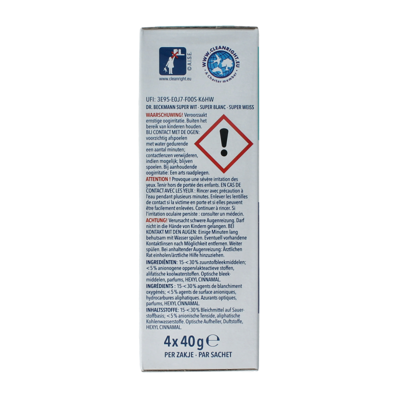 Dr.Beckmann Super wit 40 gram 4 Stuks