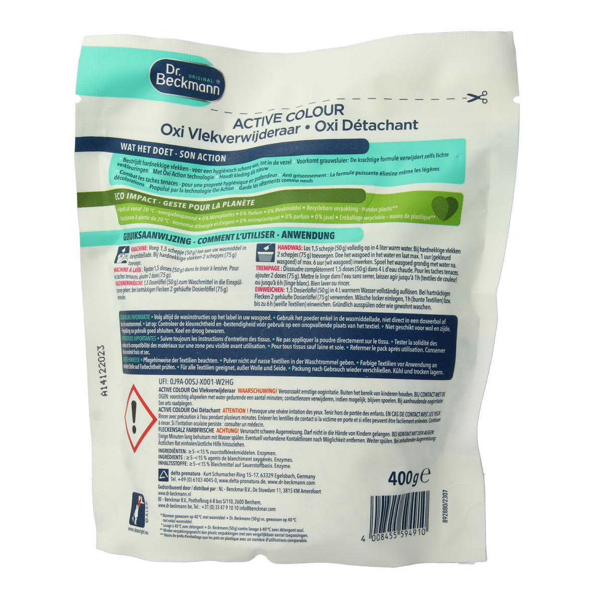 Dr.Beckmann Active colour oxi vlekverwijderaar 400.00 Gram