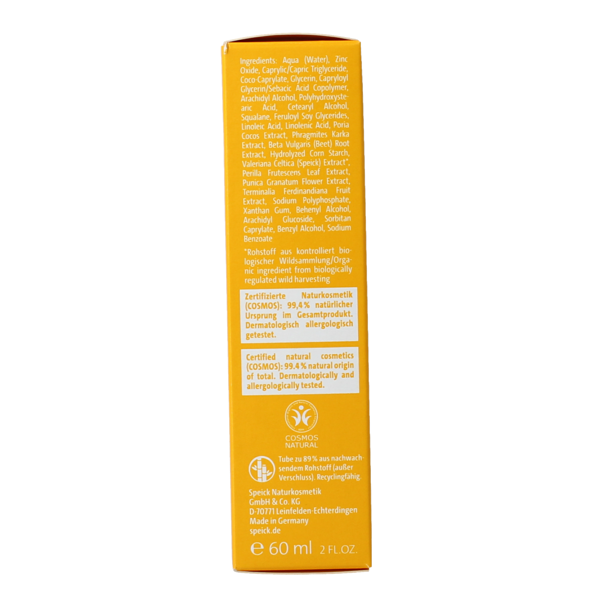 Speick Zonnecreme factor 30 bio 60.00 Milliliter