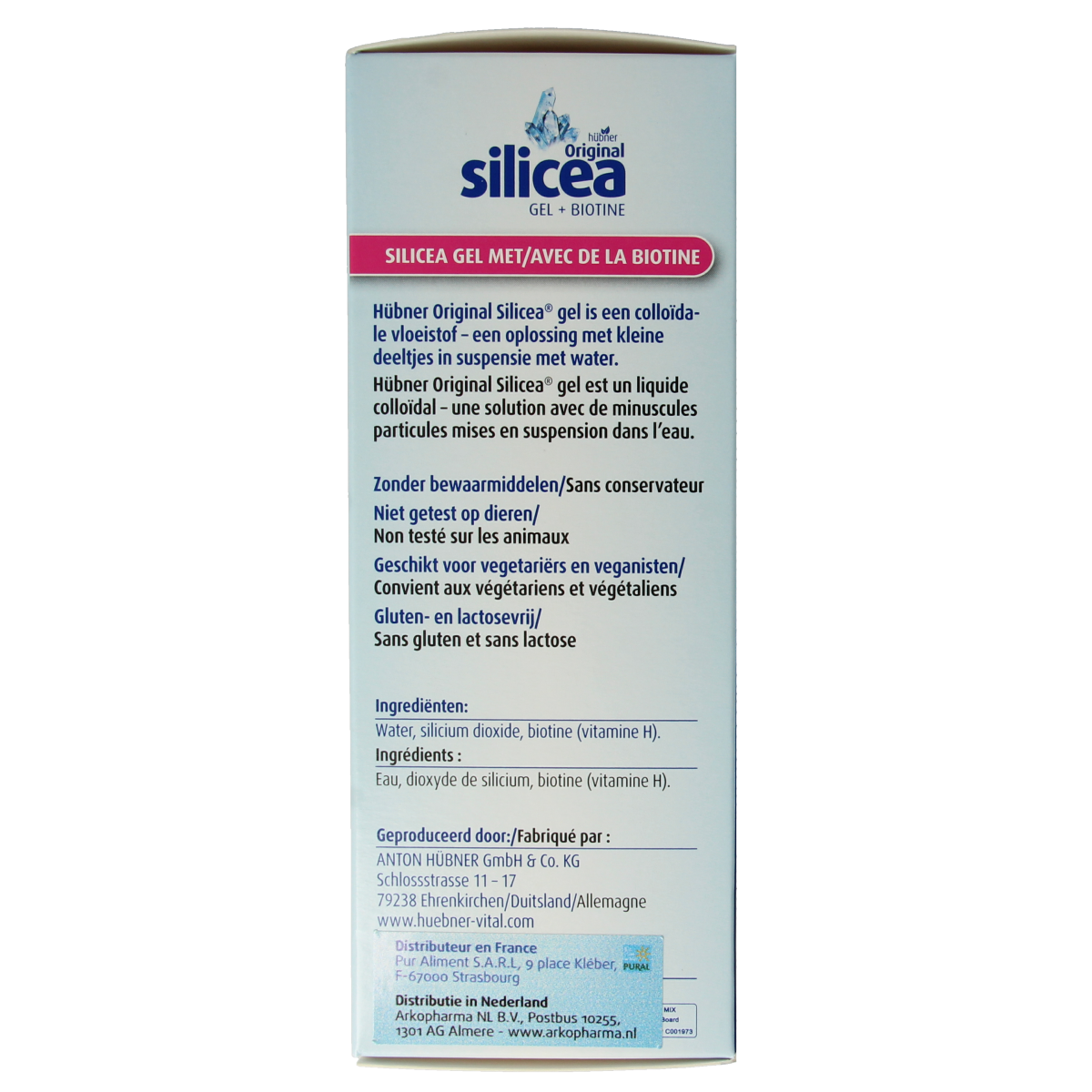 Hubner Silicea silicium gel + biotine 500.00 Milliliter