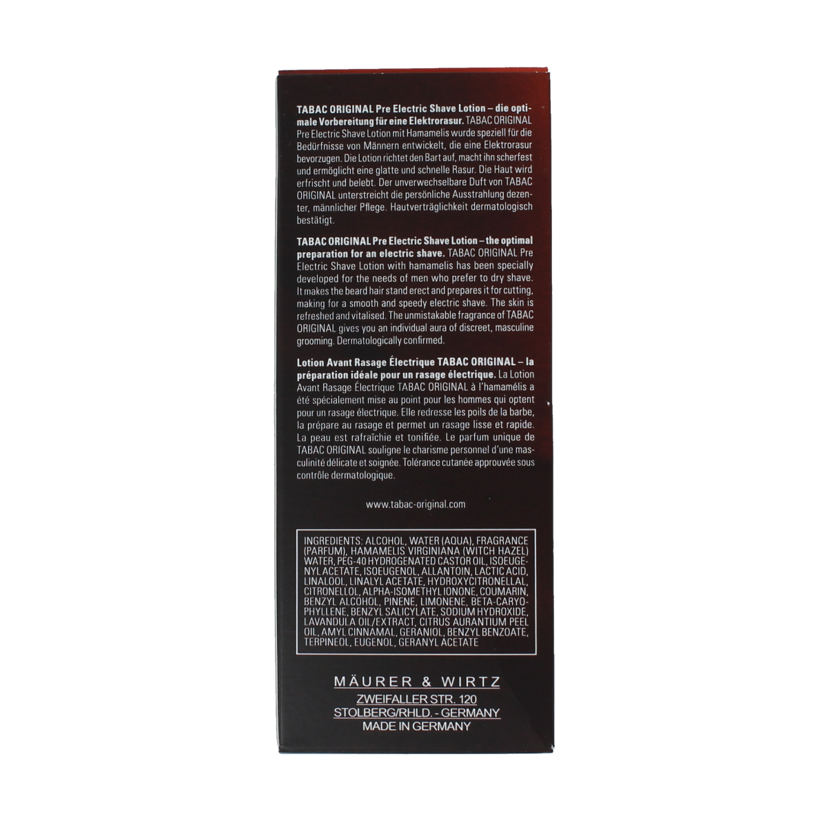 Tabac Original pre electric shave splash 100.00 Milliliter