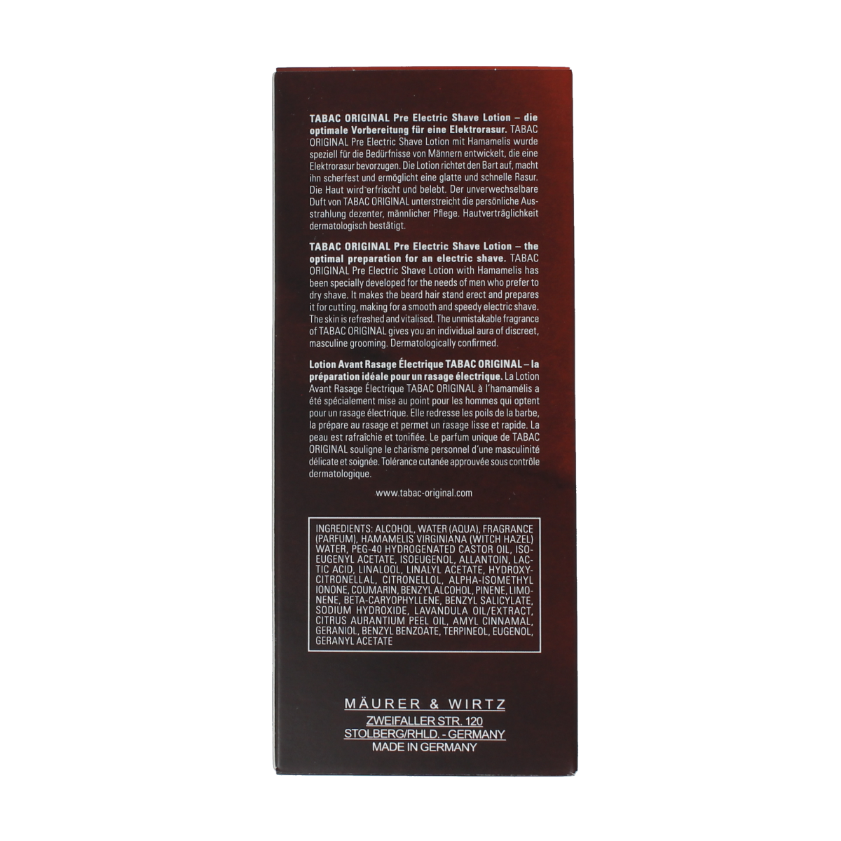 Tabac Original pre electric shave splash 150.00 Milliliter