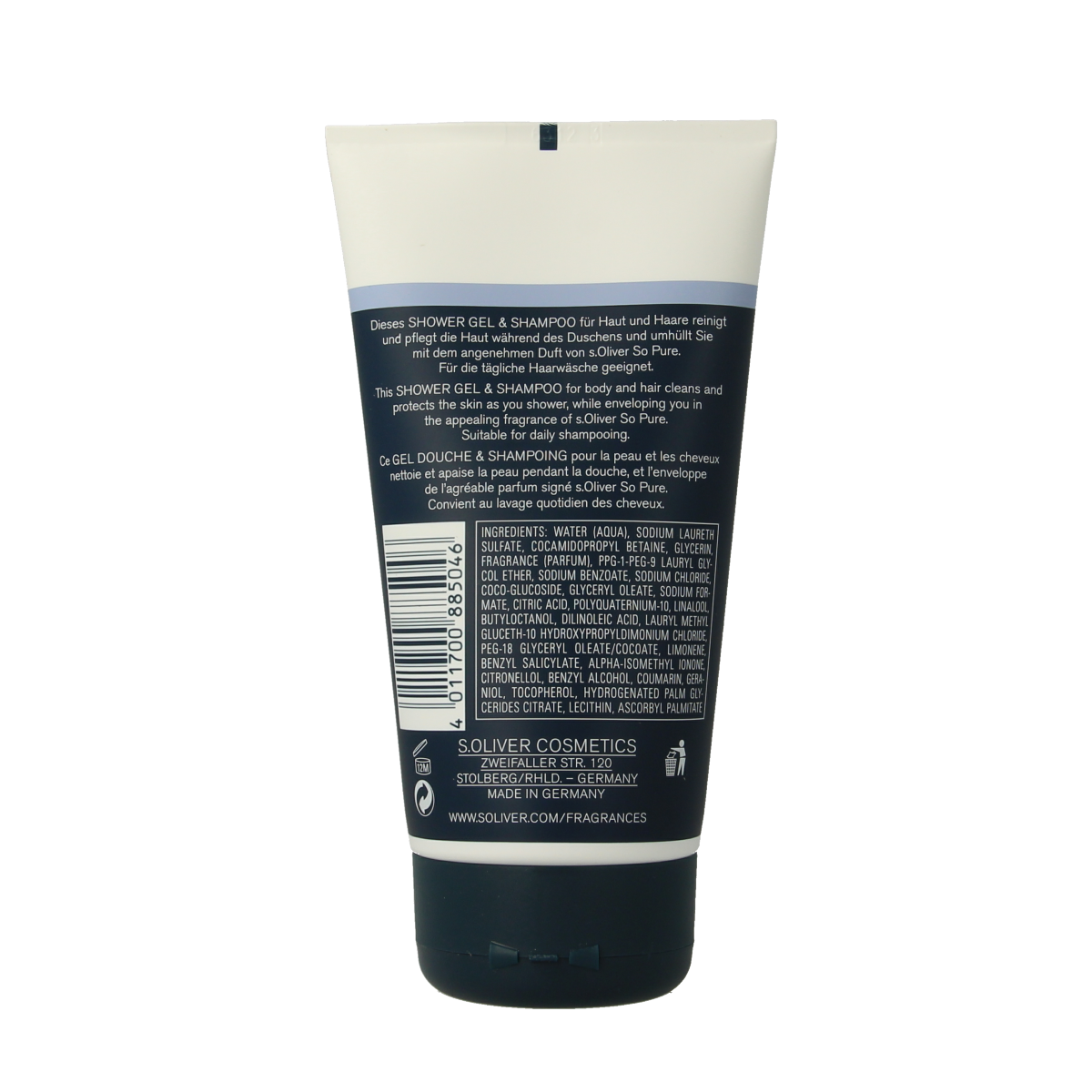S Oliver So pure men showergel & shampoo 150.00 Milliliter