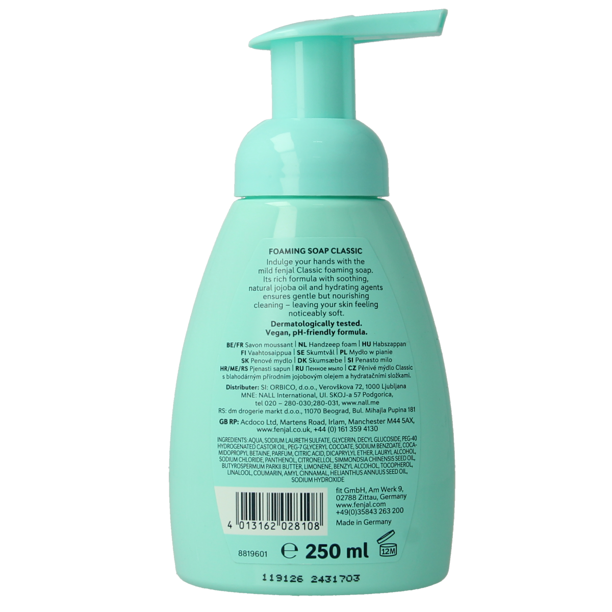 Fenjal Foam soap classic 250.00 Milliliter