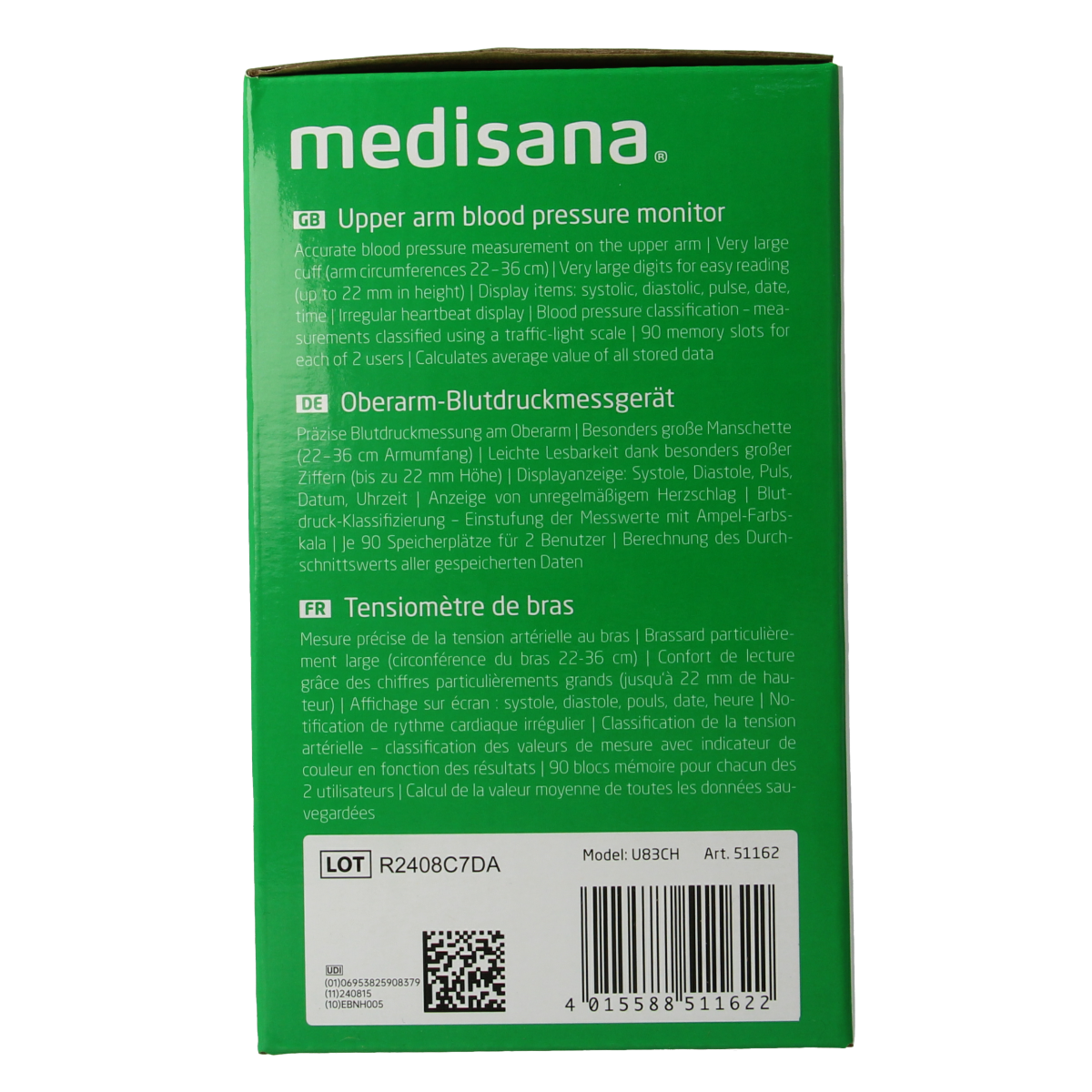 Medisana Bloeddrukmeter bovenarm BU512 1.00 Stuks