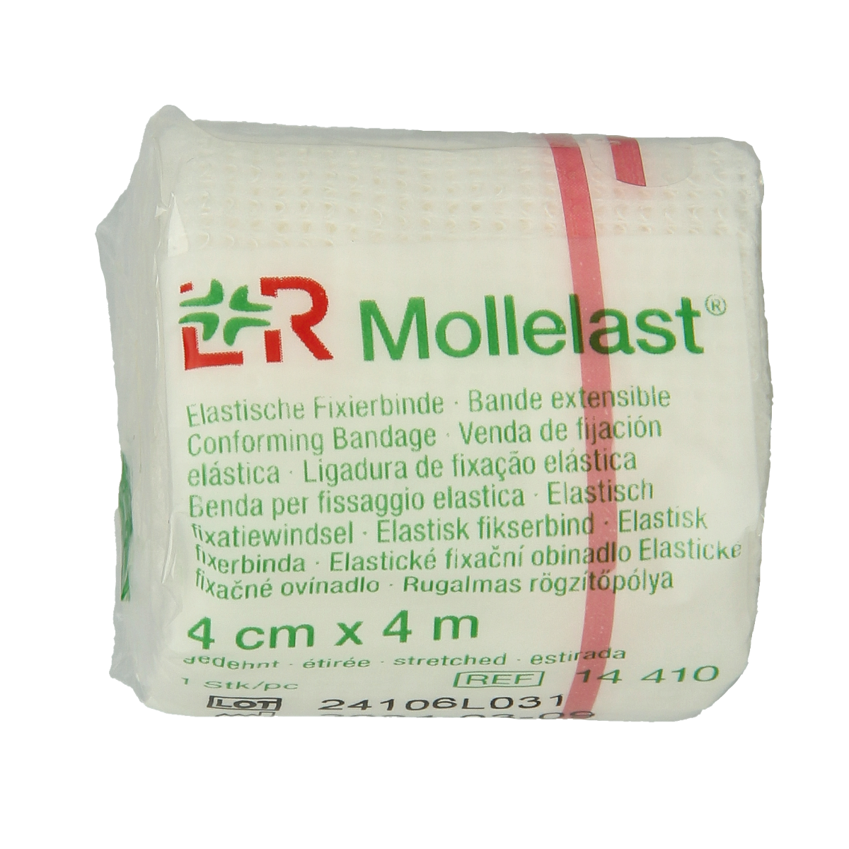 Mollelast Elastisch hydrofiel windsel 4m x 4cm 1.00 Stuks