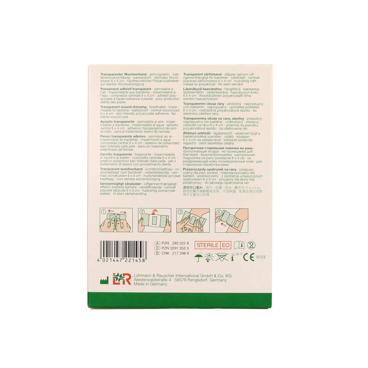 Curapor Transparant 10 x 8cm steriel 5.00 Stuks