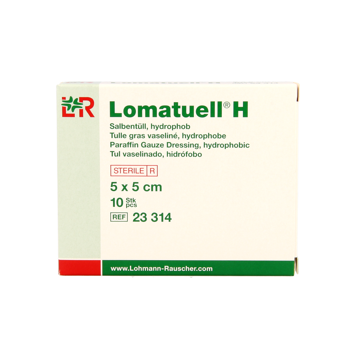 Lomatuell H gaasverband 5cm x 5cm 10.00 Stuks