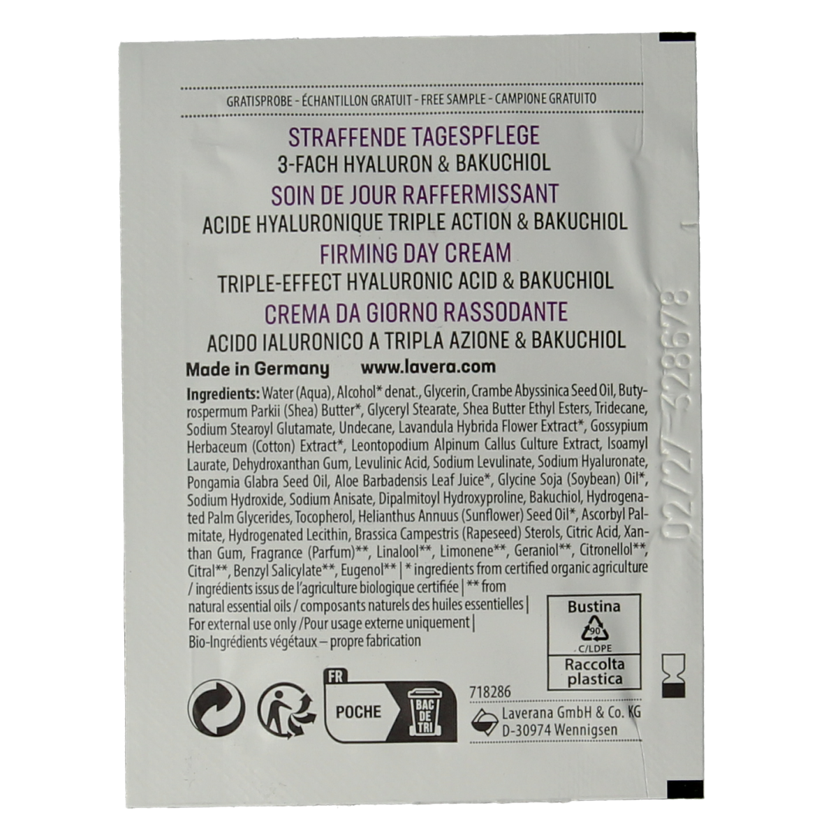 Lavera Sample firming daycream bio 100.00 Stuks