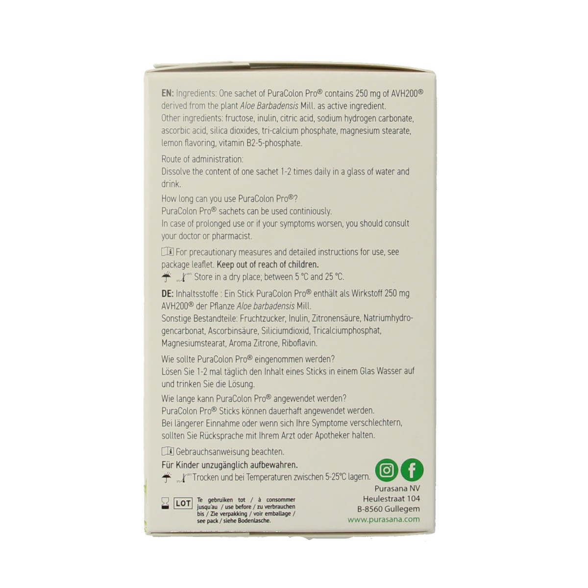 Purasana Puracolon pro prikkelbare darm syndroom sachets 90.00 Gram