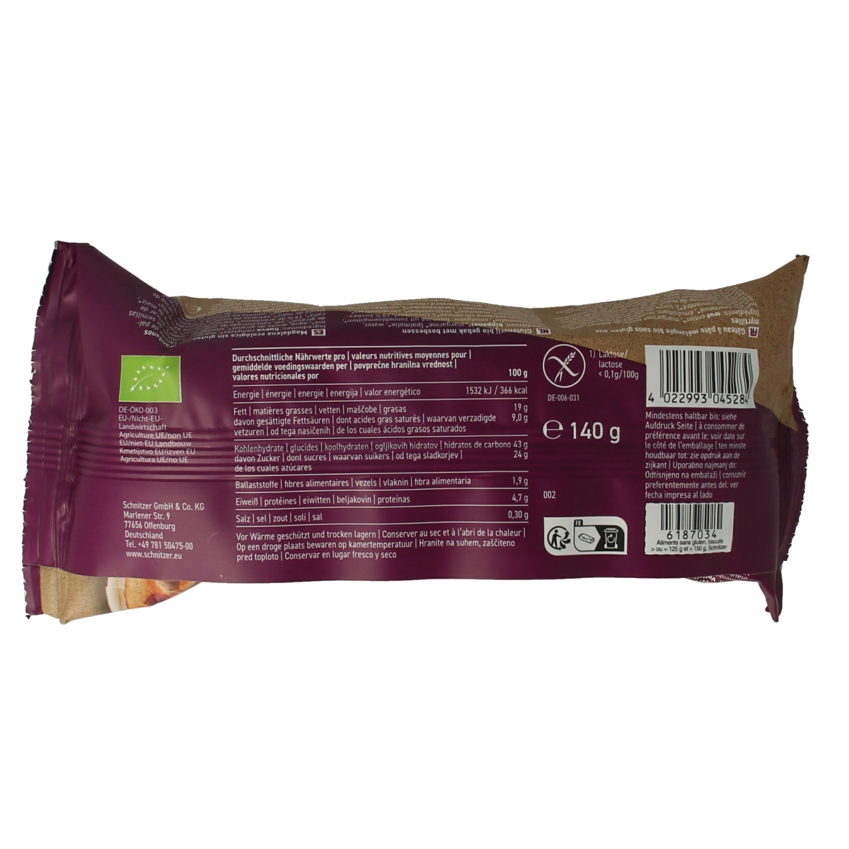Schnitzer Muffin bosbessen glutenvrij bio 140.00 Gram