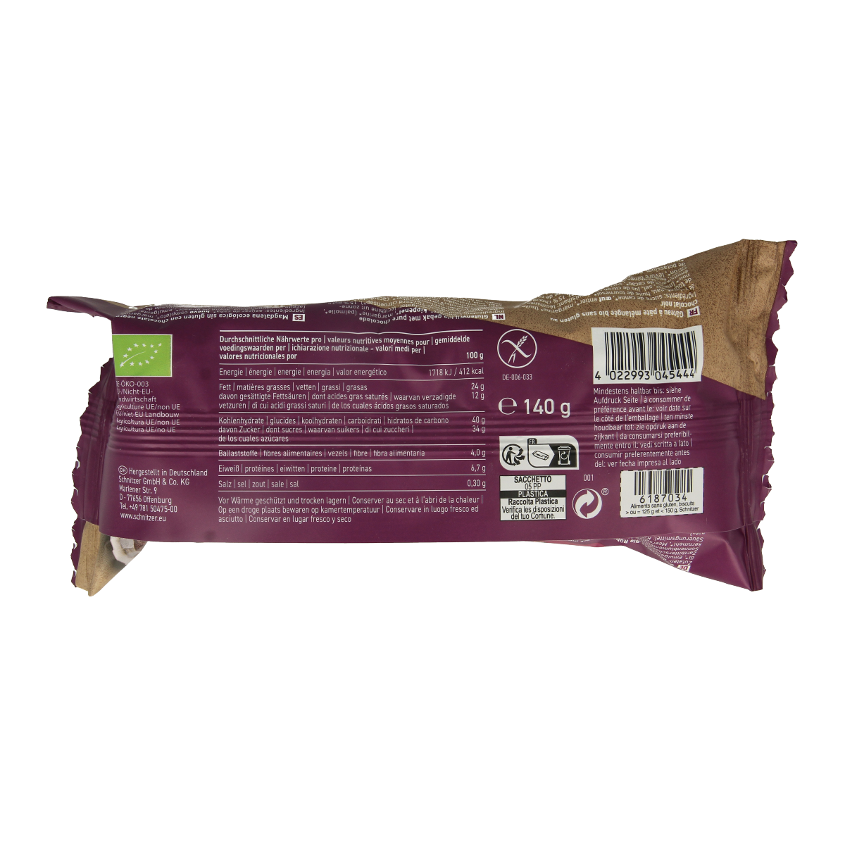 Schnitzer Muffin chocolate glutenvrij bio 140.00 Gram