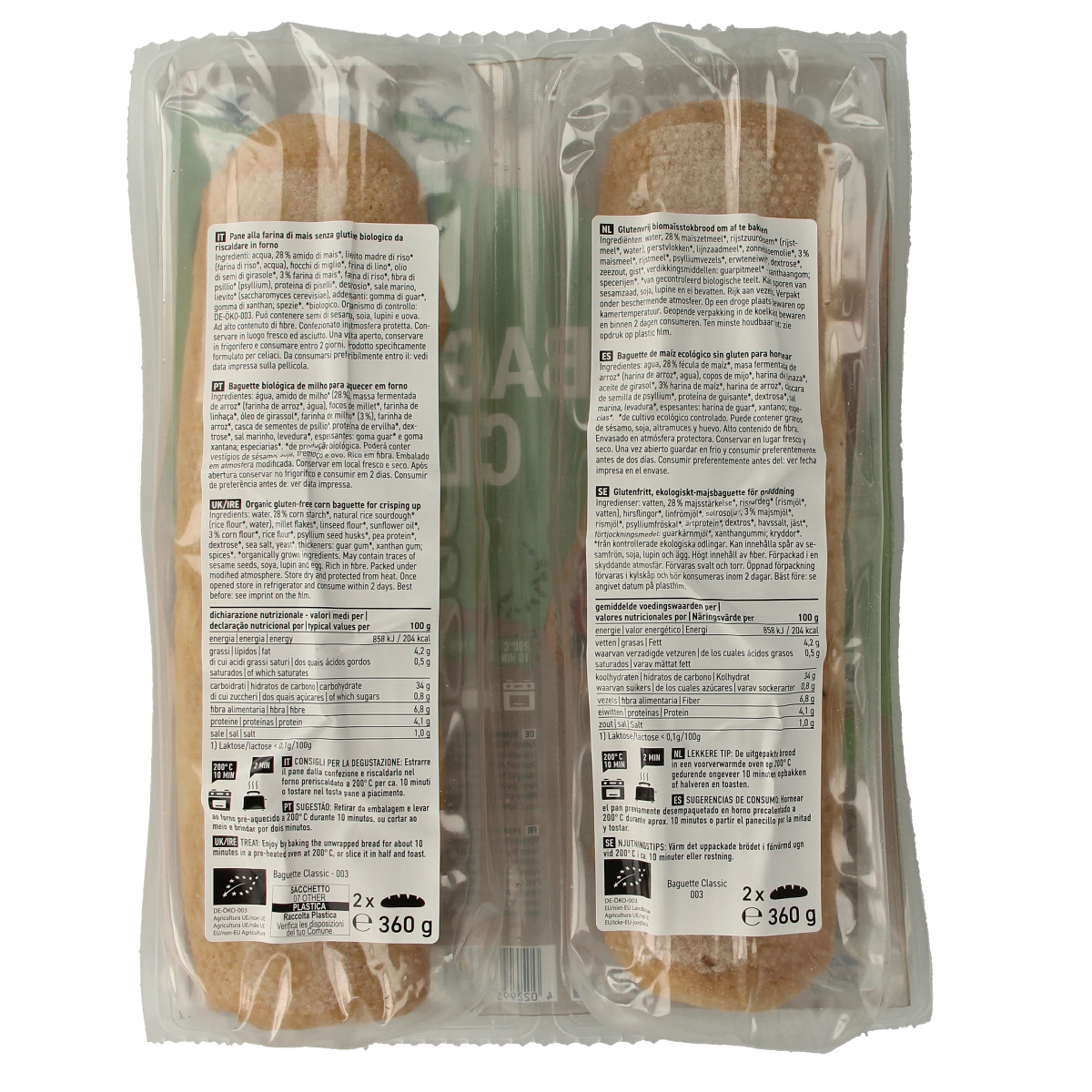 Schnitzer Baguette classic glutenvrij bio 1.00 Stuks