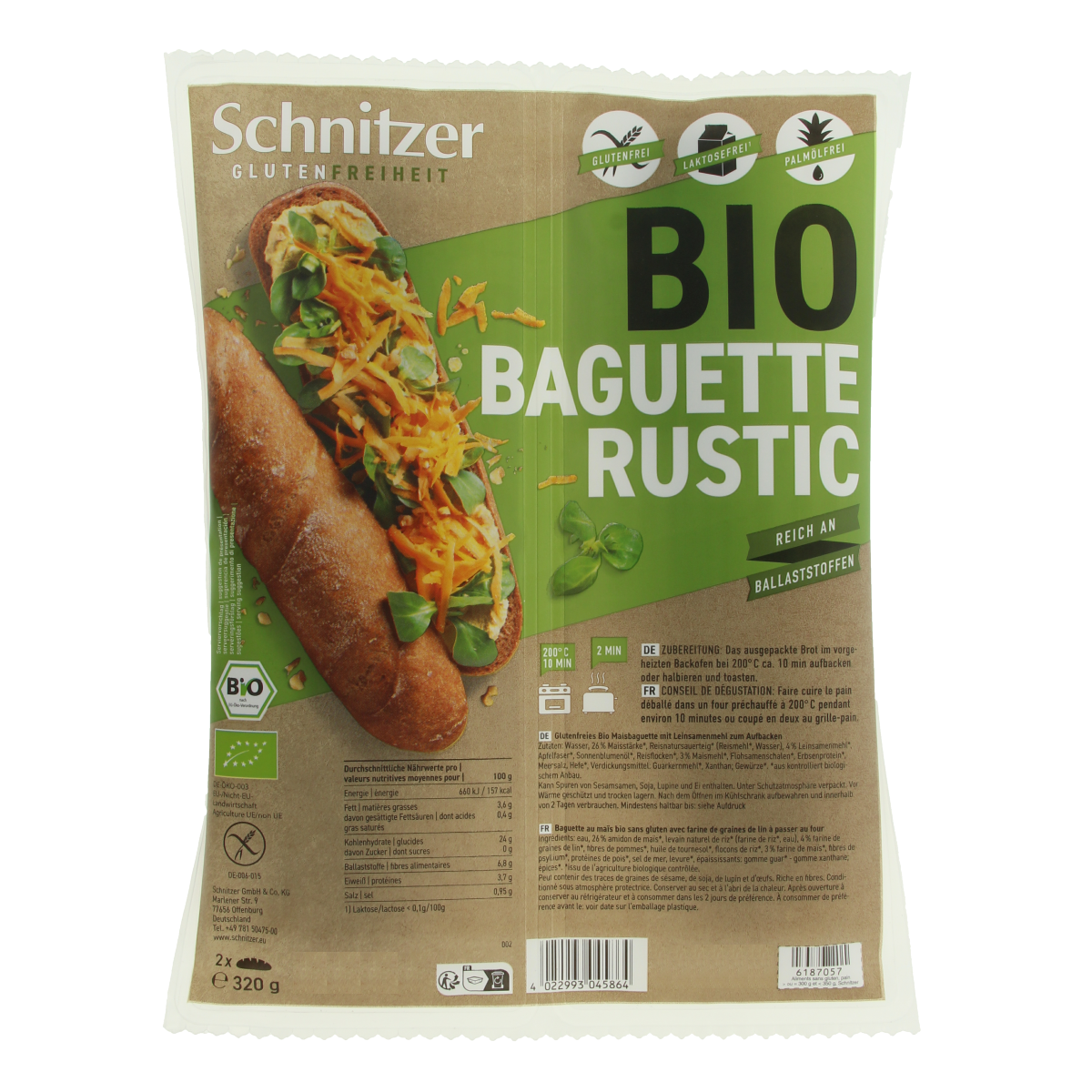 Schnitzer Baguette rustic 160 gram glutenvrij bio 2.00 Stuks