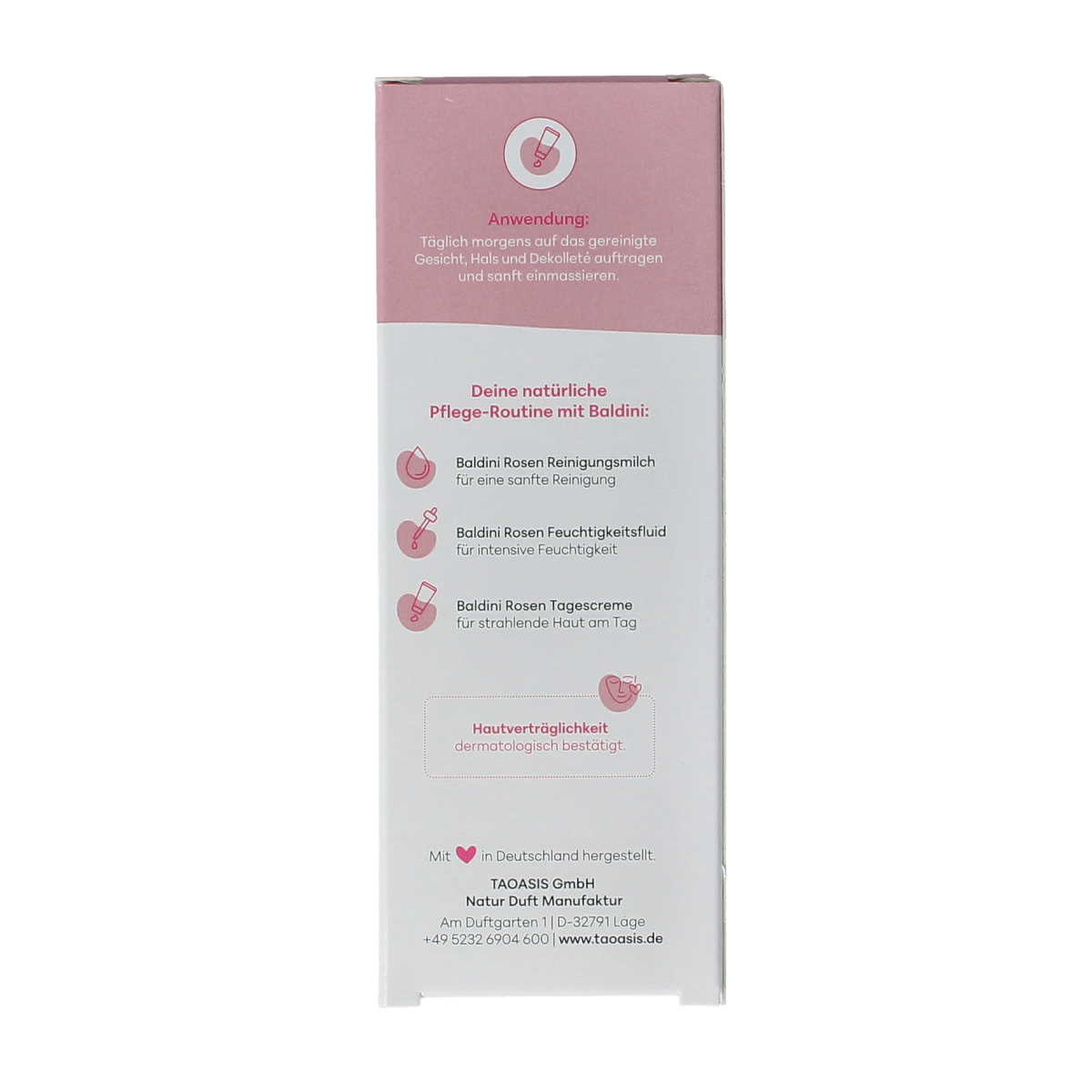 Baldini Dagcreme rijk rose demeter 50.00 Milliliter