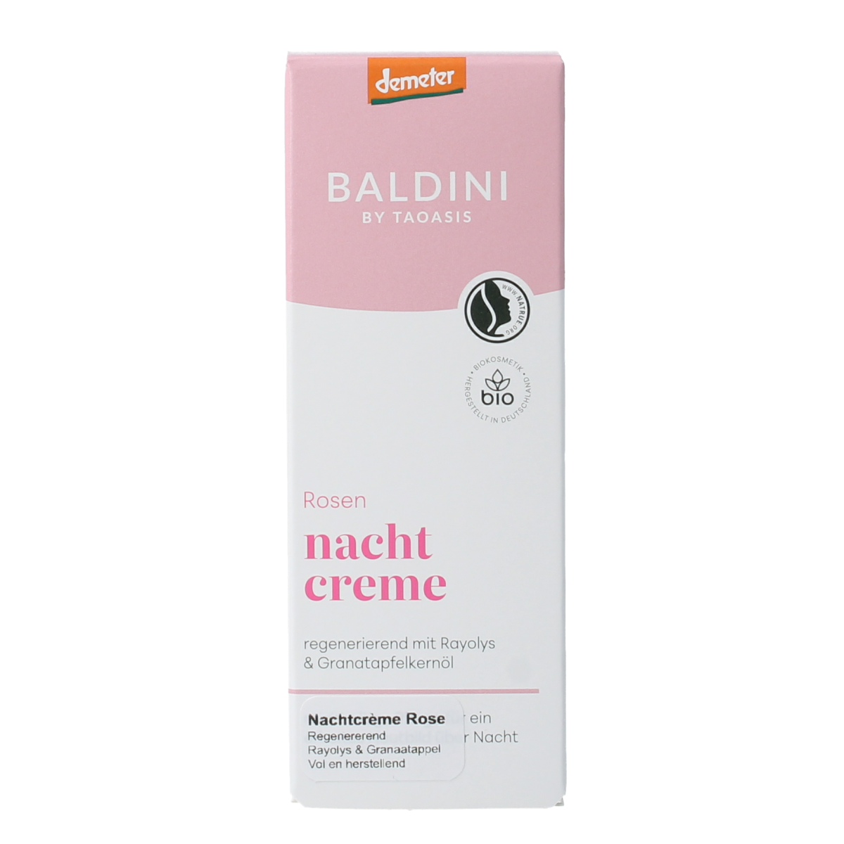 Baldini Nachtcreme rijk rose demeter 50.00 Milliliter