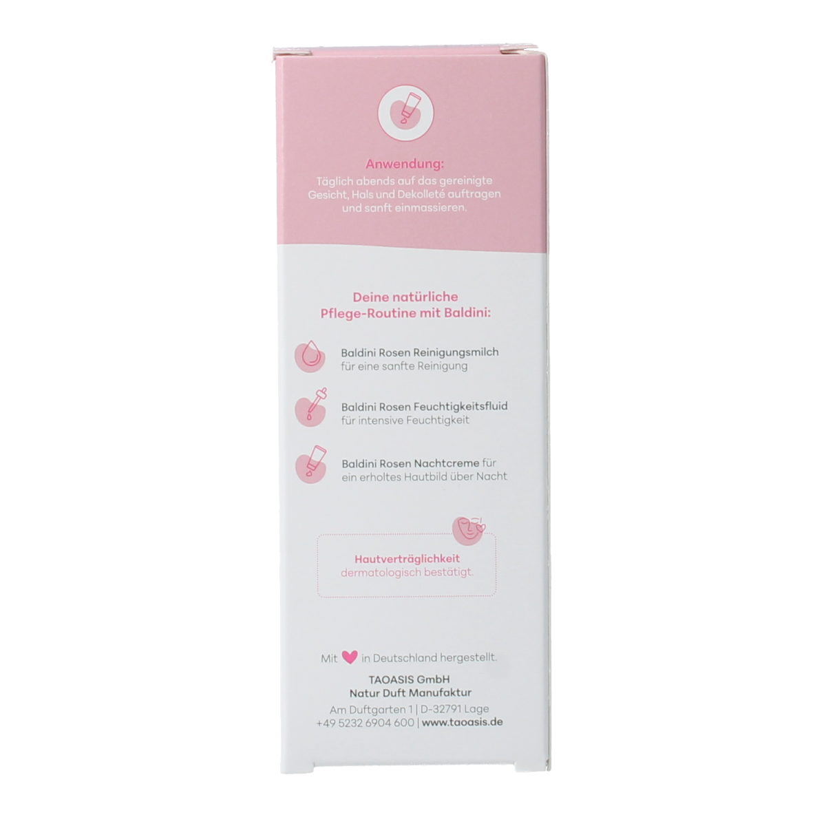 Baldini Nachtcreme rijk rose demeter 50.00 Milliliter
