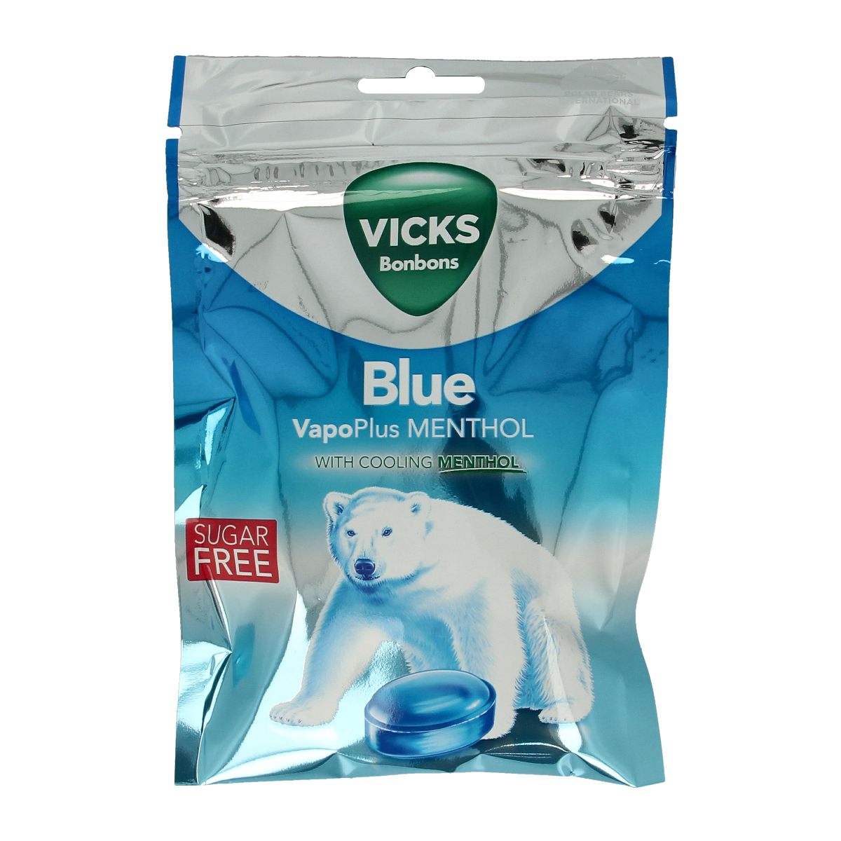Vicks Blue menthol suikervrij bag 72.00 Gram