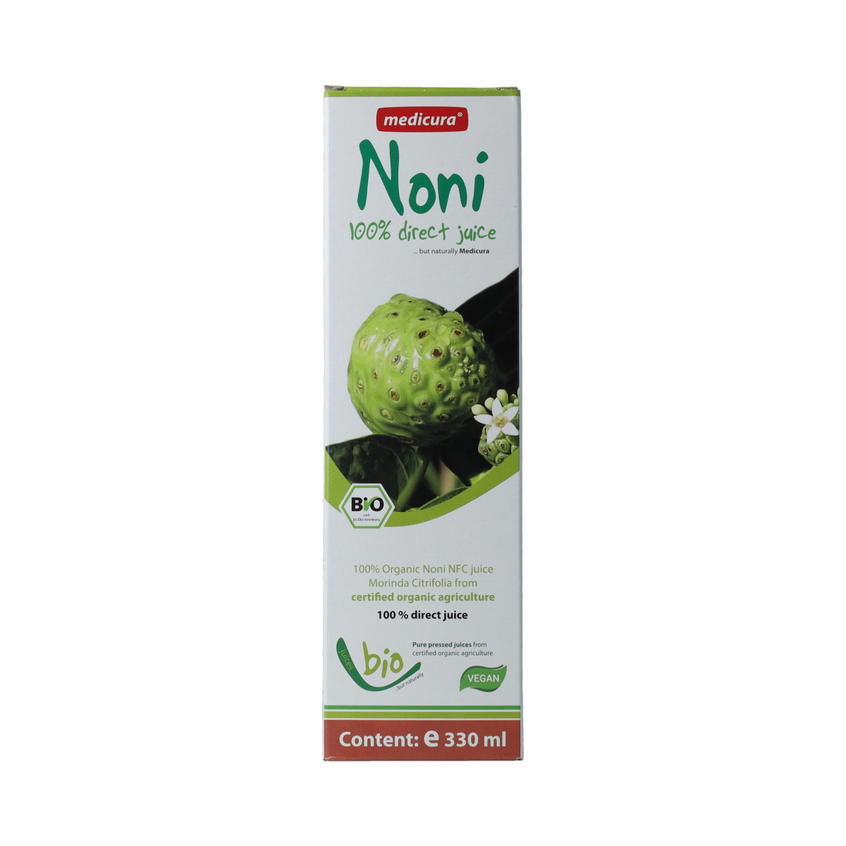 Medicura Noni 100% sap bio 330.00 Milliliter