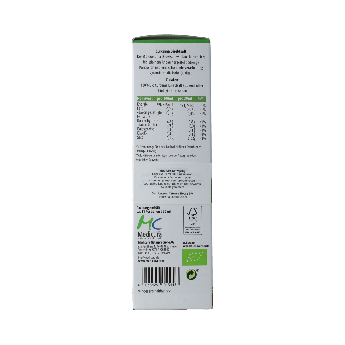 Medicura Curcuma 100% sap Bio 330.00 Milliliter