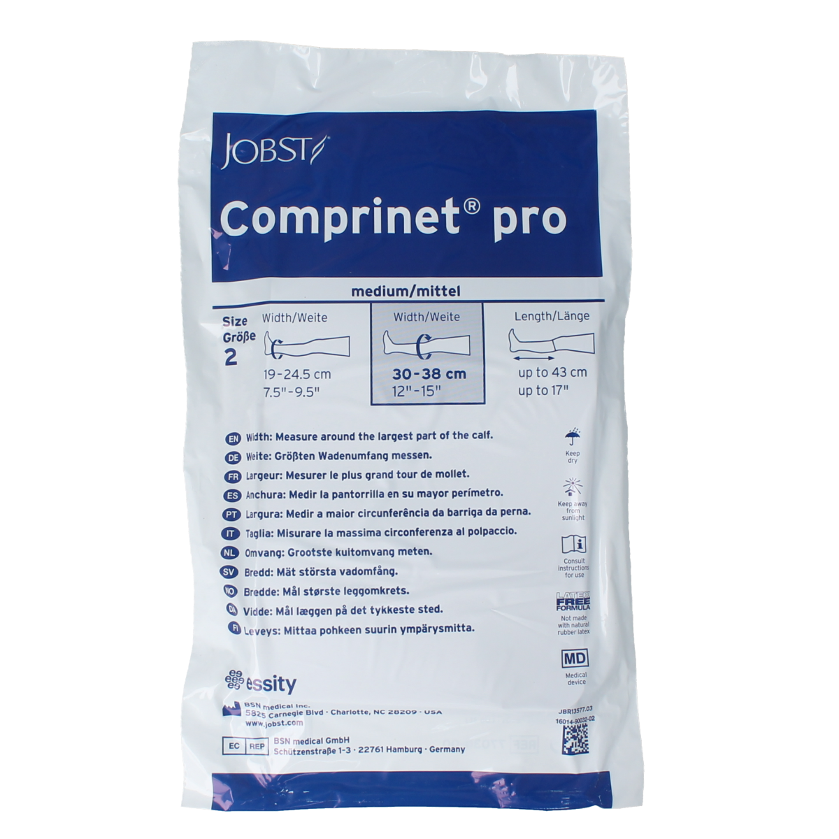 BSN Comprinet pro huid knie maat M 2.00 Stuks