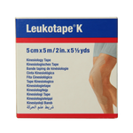 Leukotape K elastische tape 5m x 5cm huidkleur  1 Stuks