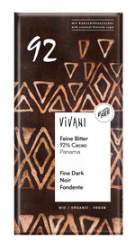 Vivani Chocolade puur 92% kokosbloesemsuiker bio 80.00 Gram