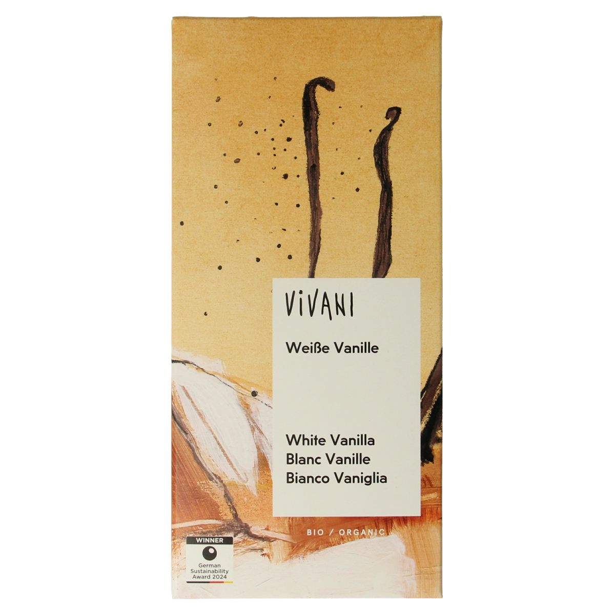 Vivani Chocolade wit vanille bio 80.00 Gram