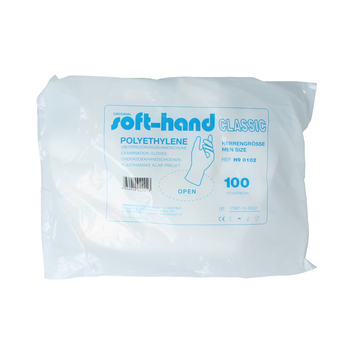 Softhand Onderzoekhandschoen poly heren 100.00 Stuks