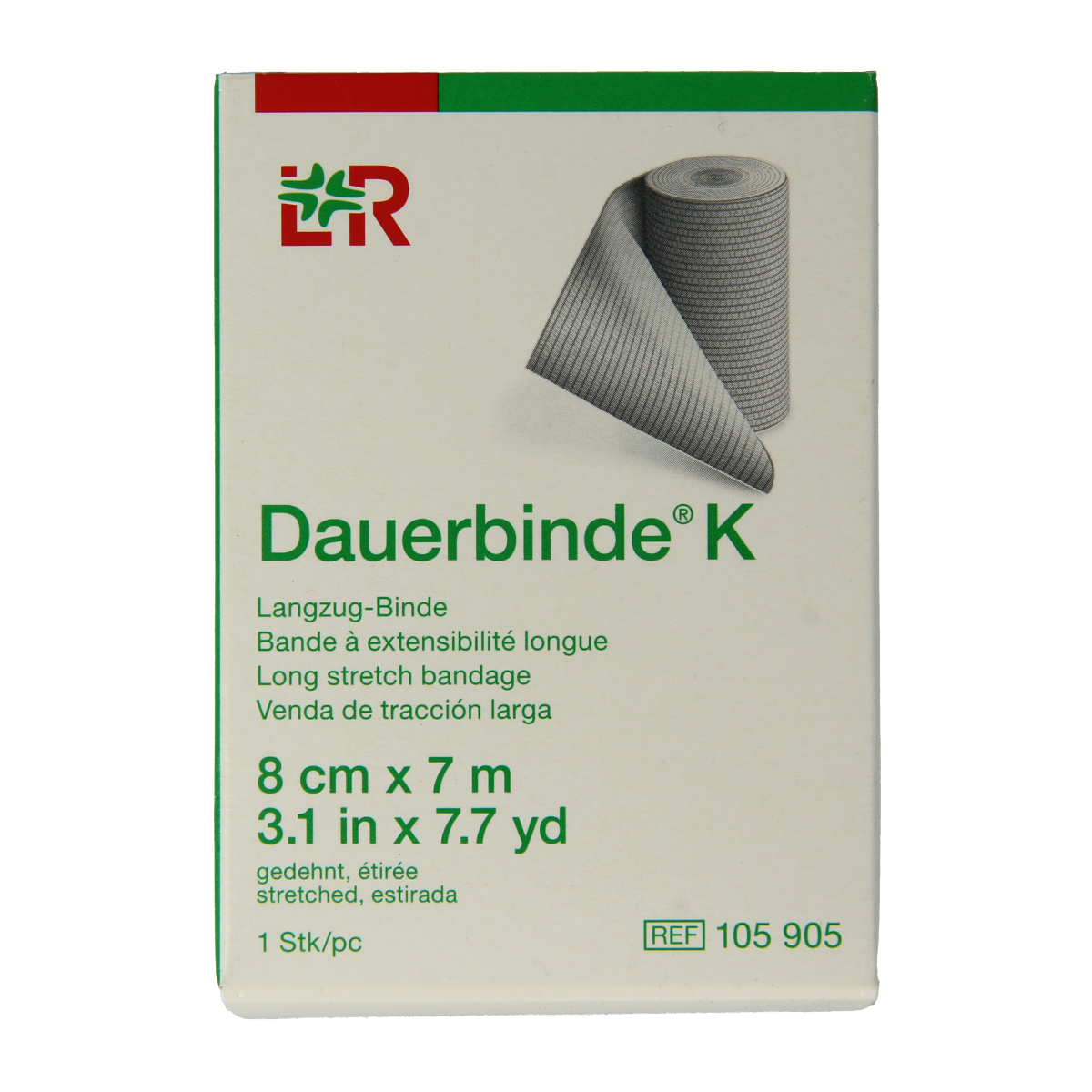 Dauerbinde K elastische zwachtel 7m x 8cm 1.00 Stuks