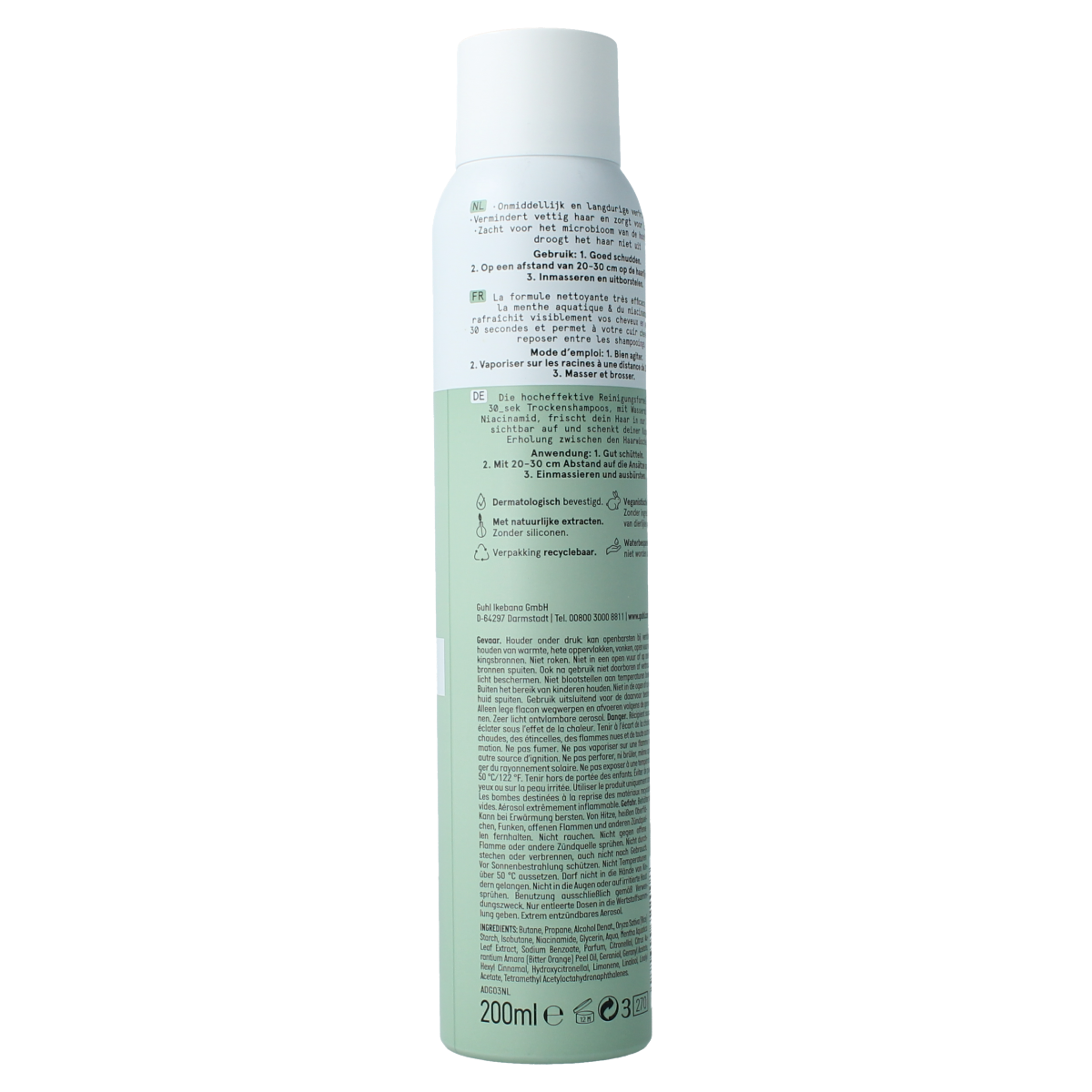 Guhl Droogshampoo 30sec pure frisheid 200.00 Milliliter