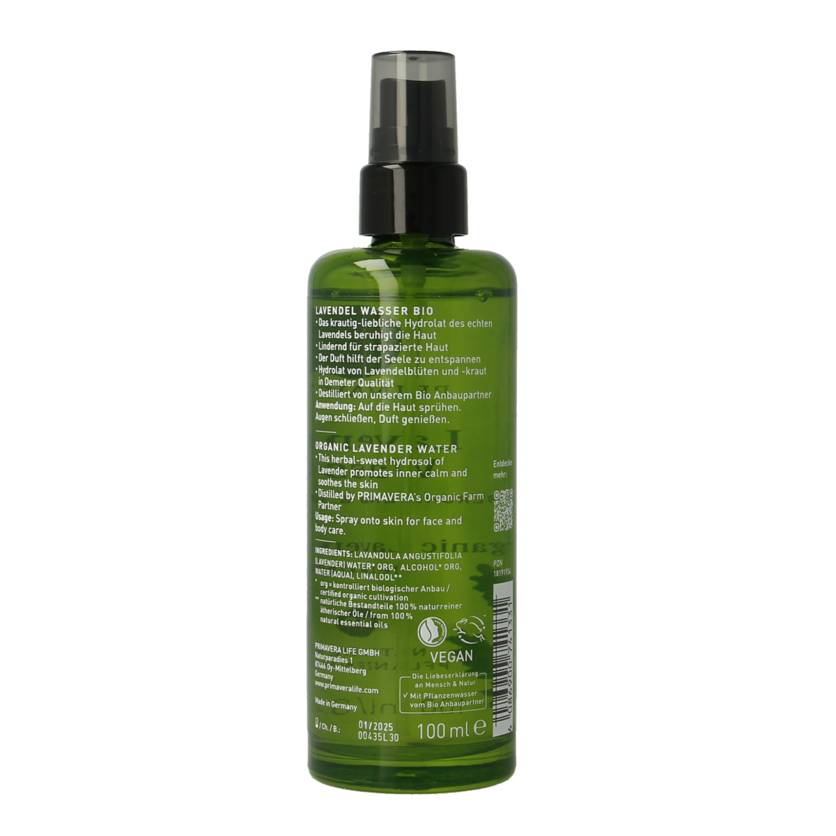 Primavera Lavender water bio 100.00 Milliliter