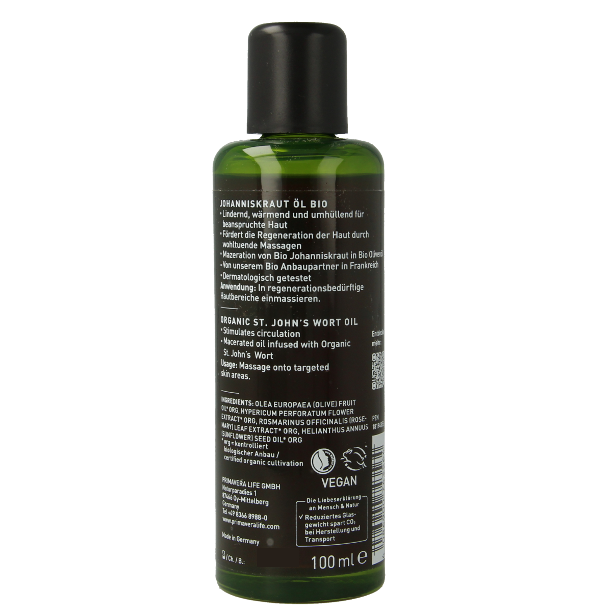 Primavera St Johns wort oil 100.00 Milliliter