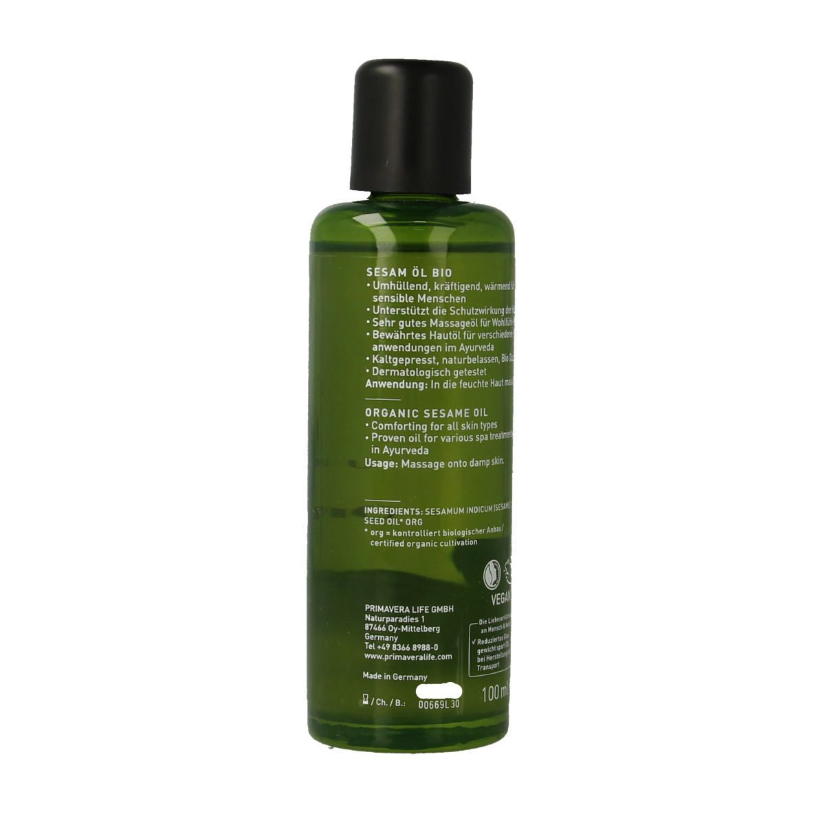 Primavera Sesam olie bio 100.00 Milliliter