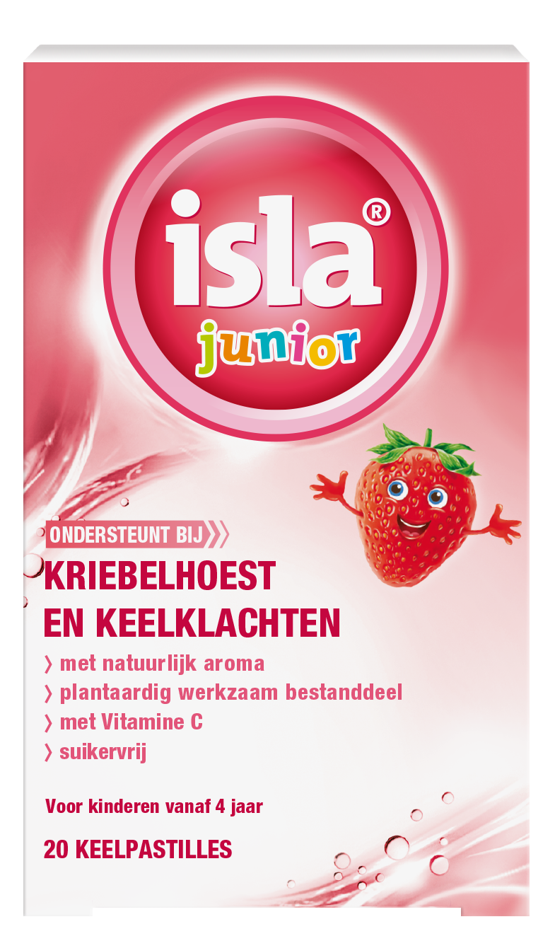 Isla Junior keelpastilles aardbei 20.00 Pastilles