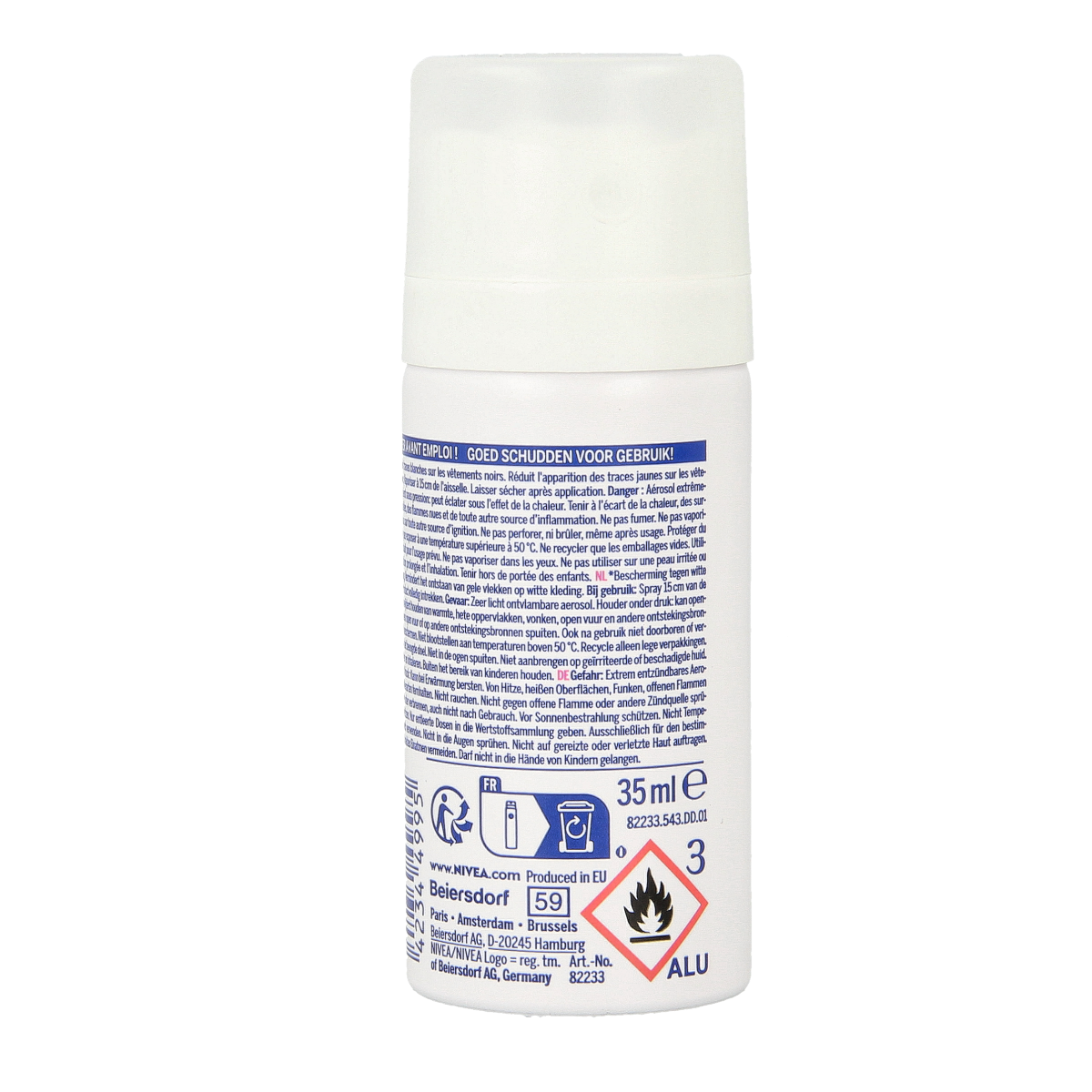 Nivea Deodorant spray black & white invisible  mini 35.00 Milliliter