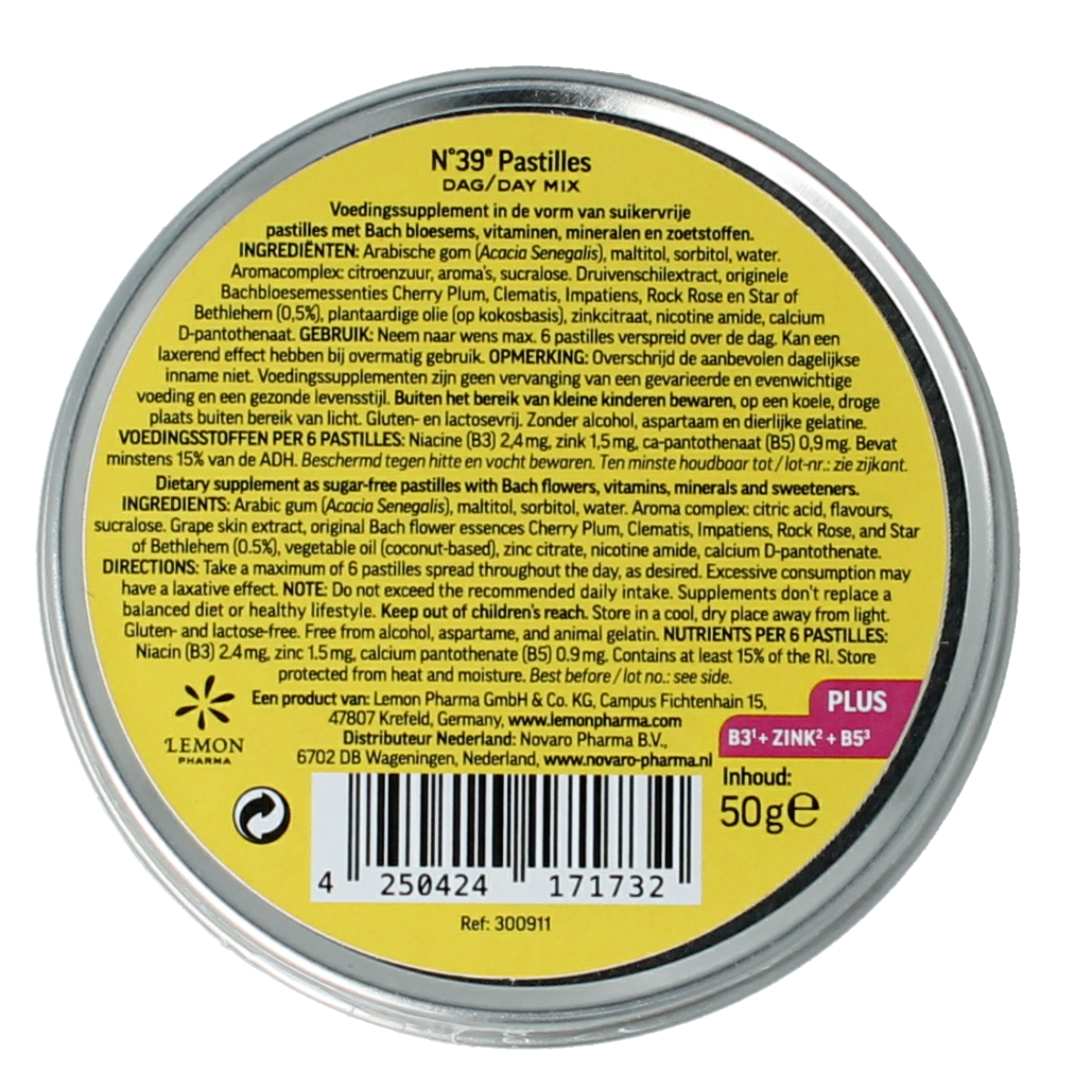 Lemonpharma Bach Pastille vegan noodgeval nr. 39 bio 50.00 Gram