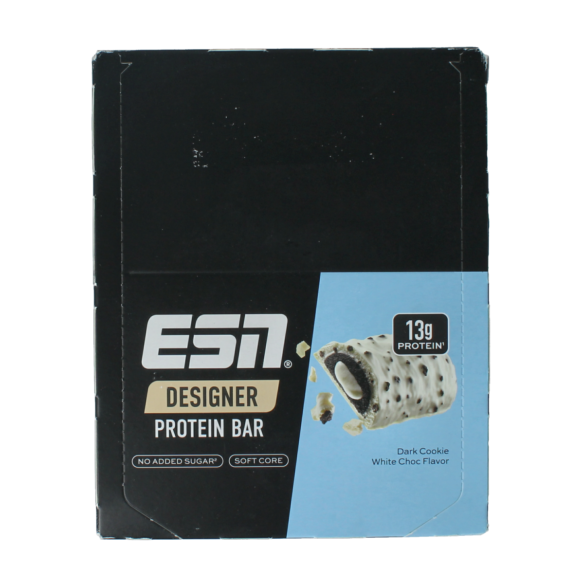 ESN Dark cookie white chocolate bar 45g 12.00 Stuks