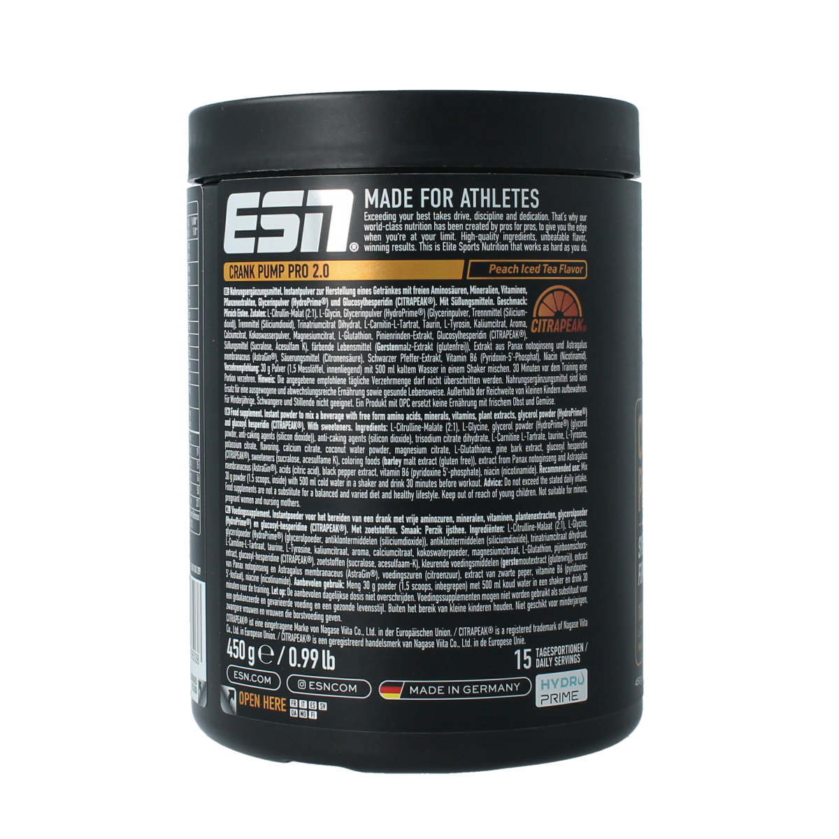 ESN Crank pump pro 2.0 peach tea 450.00 Gram
