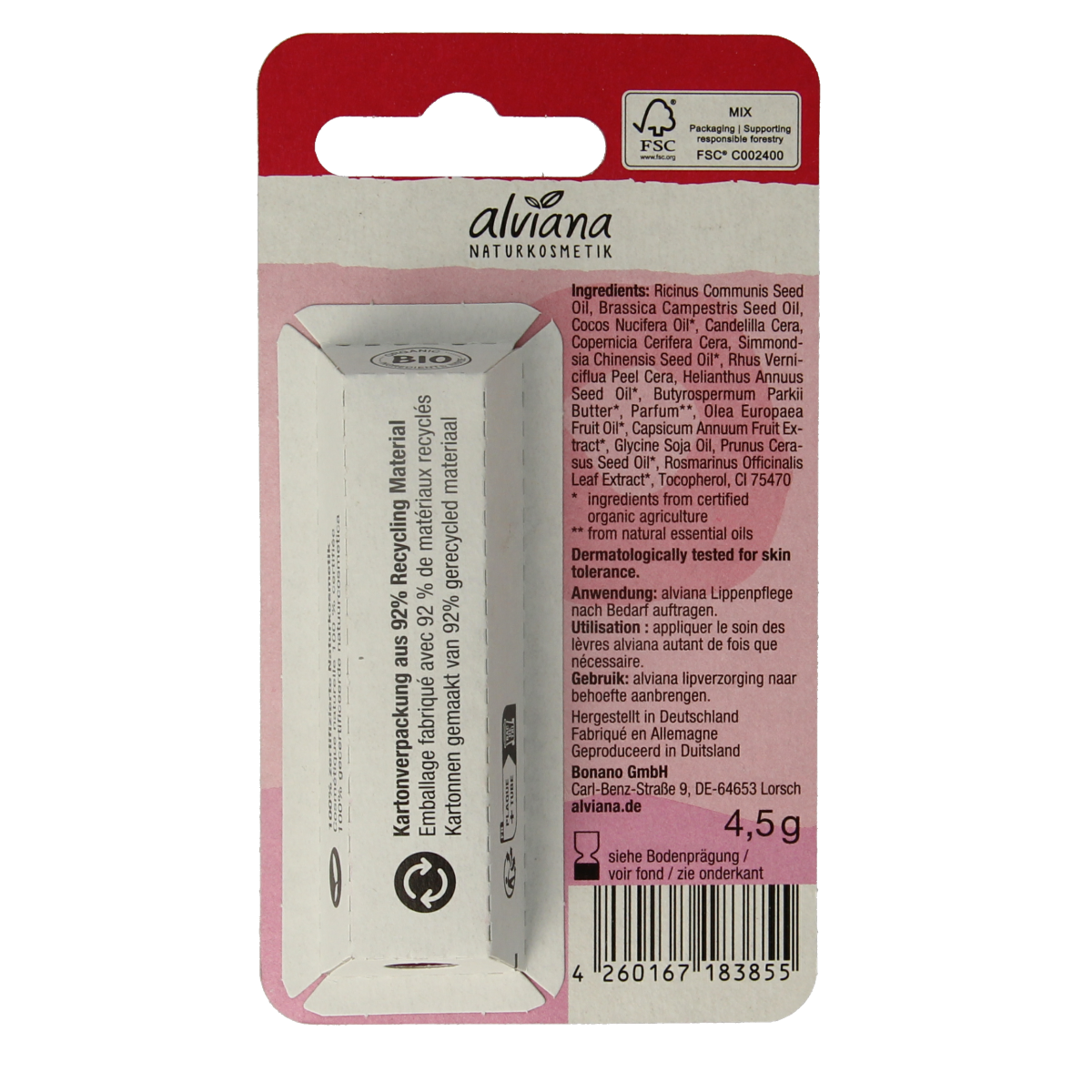 Alviana Lipverzorging shiny red 4.50 Gram