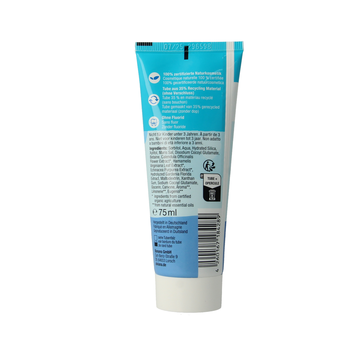 Alviana Tandpasta gel sensitief 75.00 Milliliter
