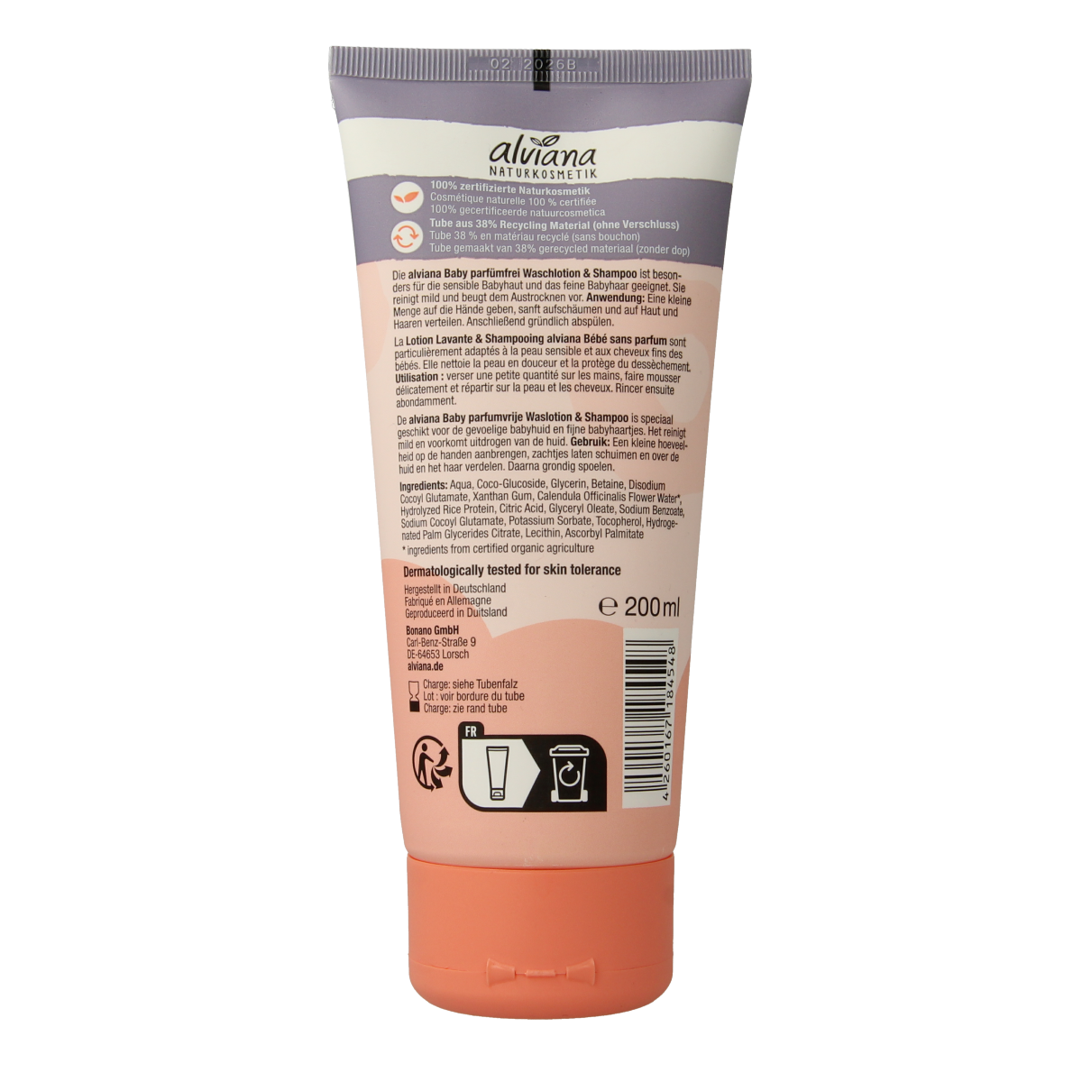 Alviana Baby waslotion en shampoo 200.00 Milliliter