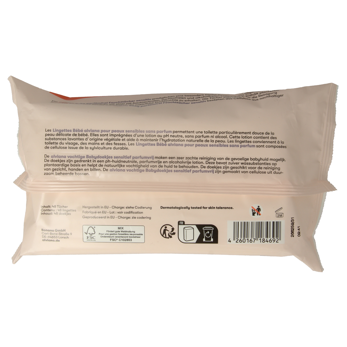 Alviana Baby vochtige doekjes 48.00 Stuks